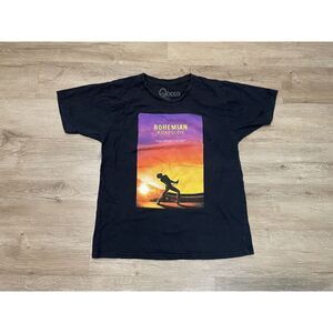 Bohemian Rhapsody Queen Movie Poster Men's Sz L‎ Short Sleeve T-Shirt Black